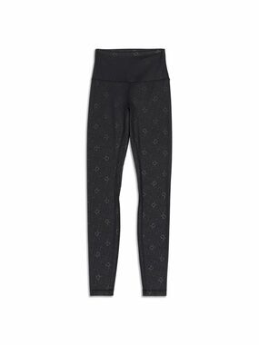 Lululemon 28’ High-Waist Emboss Black/ Black Logo-Print Leggings Sz 14